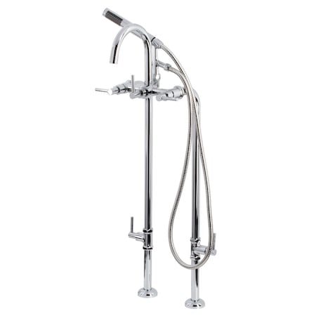 Aqua Vintage CCK8101DL Freestanding Tub Faucet with Supply Line, Stop Valve, Polished Chrome CCK8101DL